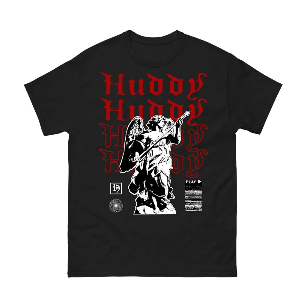 Mainfactor Merch 2026 Huddy Statue T-Shirt Black Huddy Merch Present For Brothers - Kdjoy Mainfactor Merch 2026 Huddy Statue T-Shirt Black Huddy Merch Present For Brothers - Kdjoy