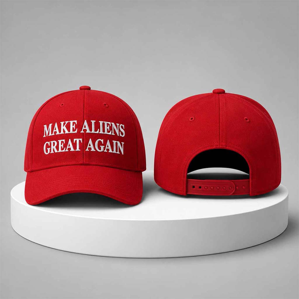 Make Aliens Great Again Hat Embroidered UFO Parody Cap Gift For Sci Fi Lovers - Kdjoy