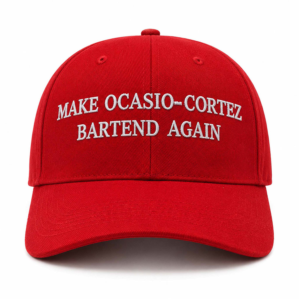 Make Ocasio Cortez Bartend Again Hat Red Embroidered Political Cap Gifts For Husband Make Ocasio Cortez Bartend Again Hat Red Embroidered Political Cap Gifts For Husband