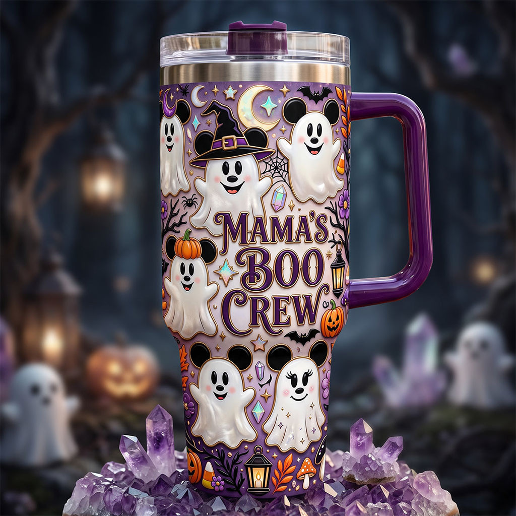 Mama's Boo Crew Tumbler Cute Halloween Cup Gifts For Best Friends