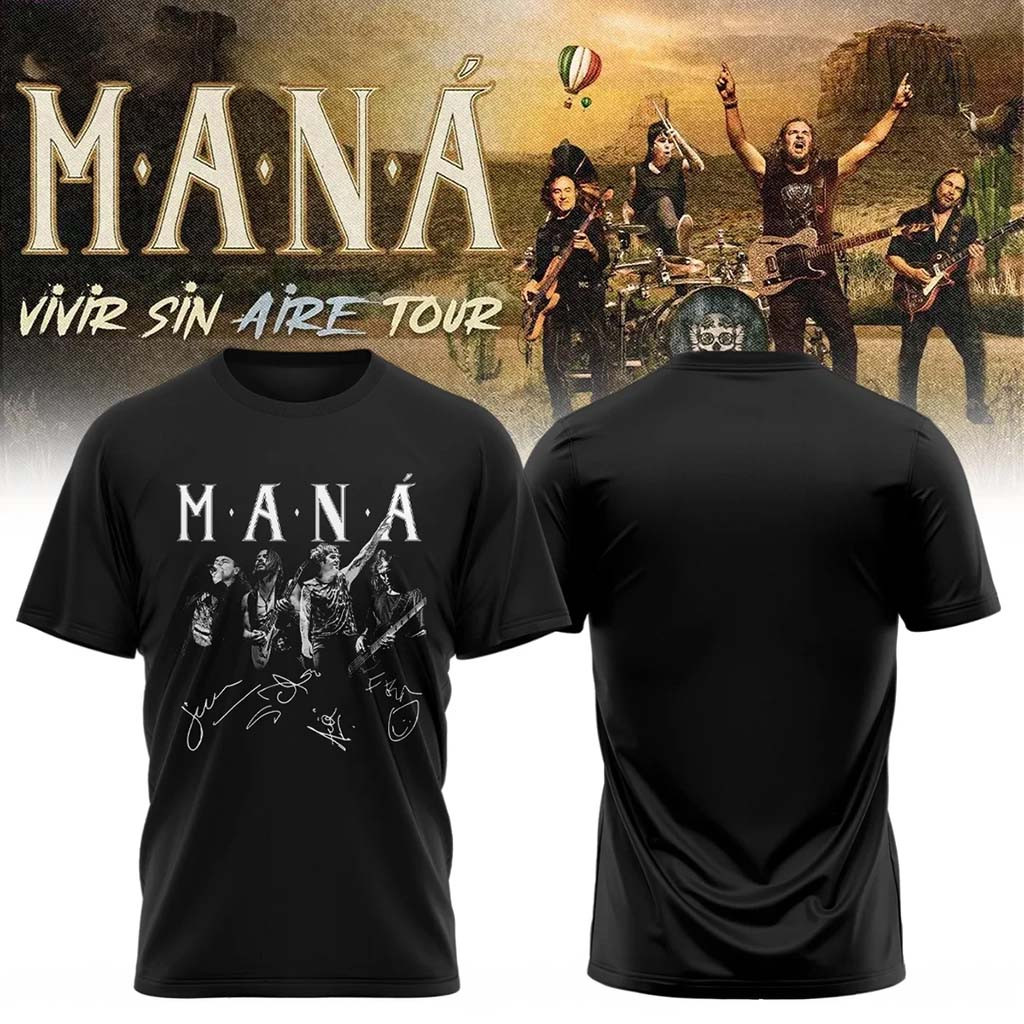 Mana Vivir Sin Aire Tour 2026 Shirt Black Mana Merch Merch Birthday Gifts For Pop Lovers - Kdjoy
