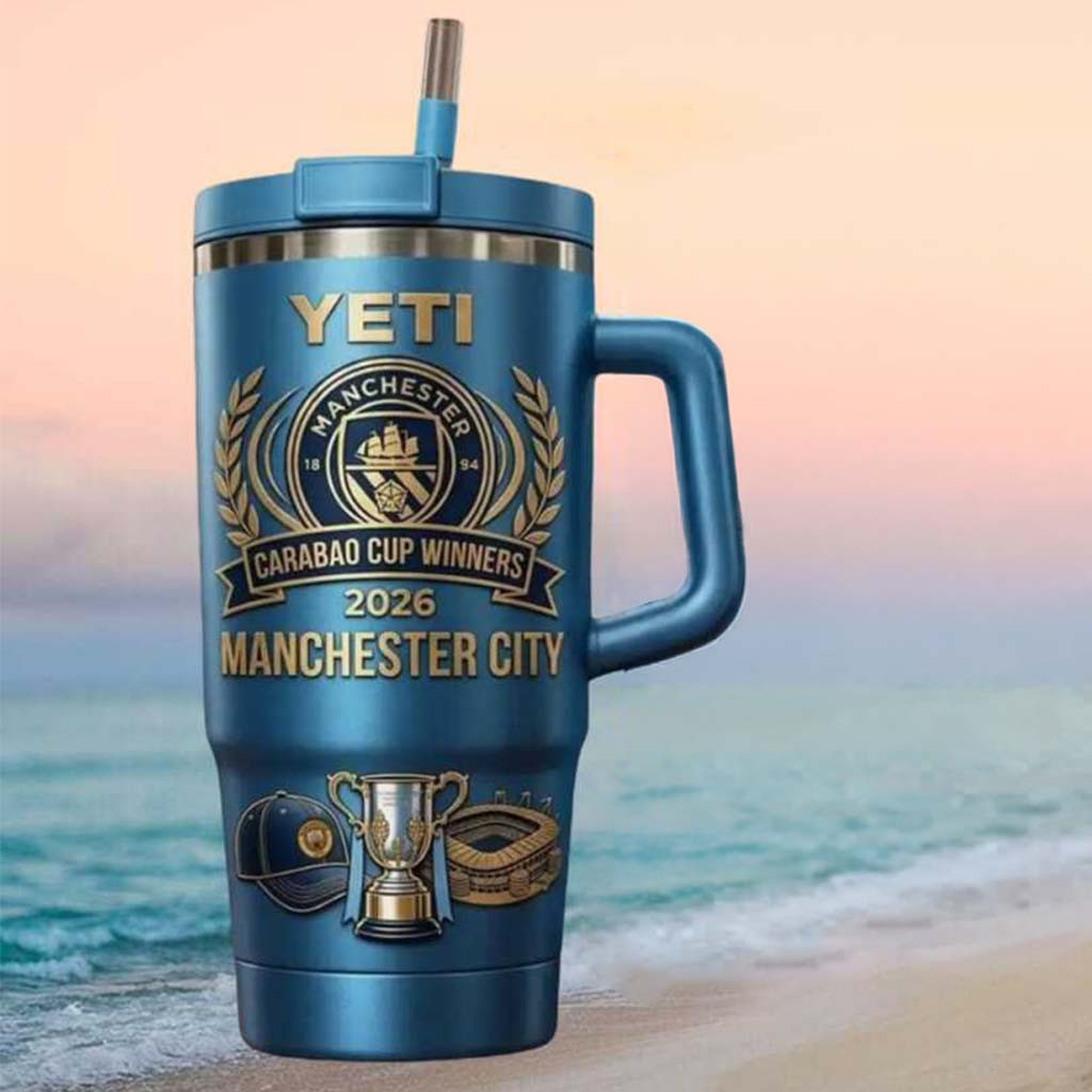 Manchester City Carabao Winners 2026 Champions Tumbler Manchester City FC Merch Fans Gifts - Kdjoy