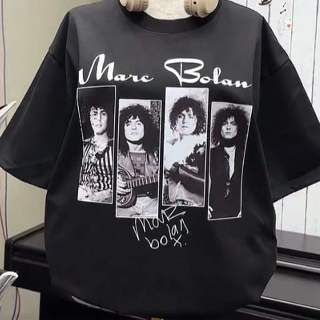 Marc Bolan Collage Photo Signed T-Shirt Marc Bolan Merch 2026 Gift For Music Lovers - Kdjoy