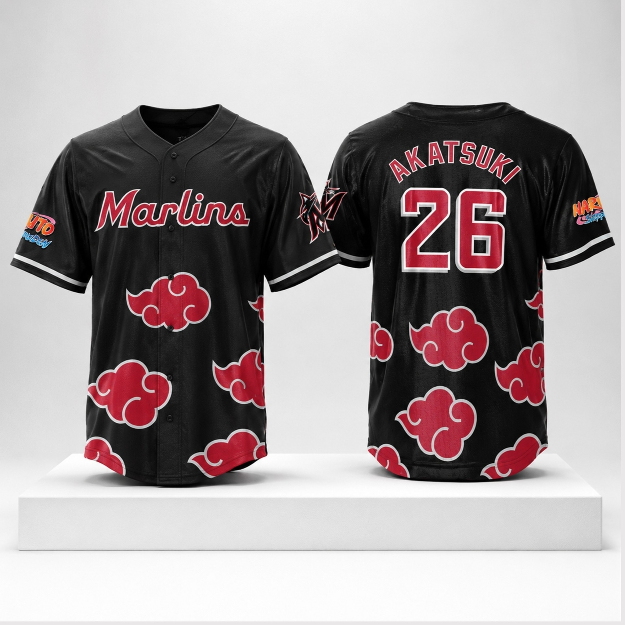 Marlins Akatsuki Naruto Day Jersey 2026 Miami Marlins Merch Gifts For Baseball Lovers - Kdjoy
