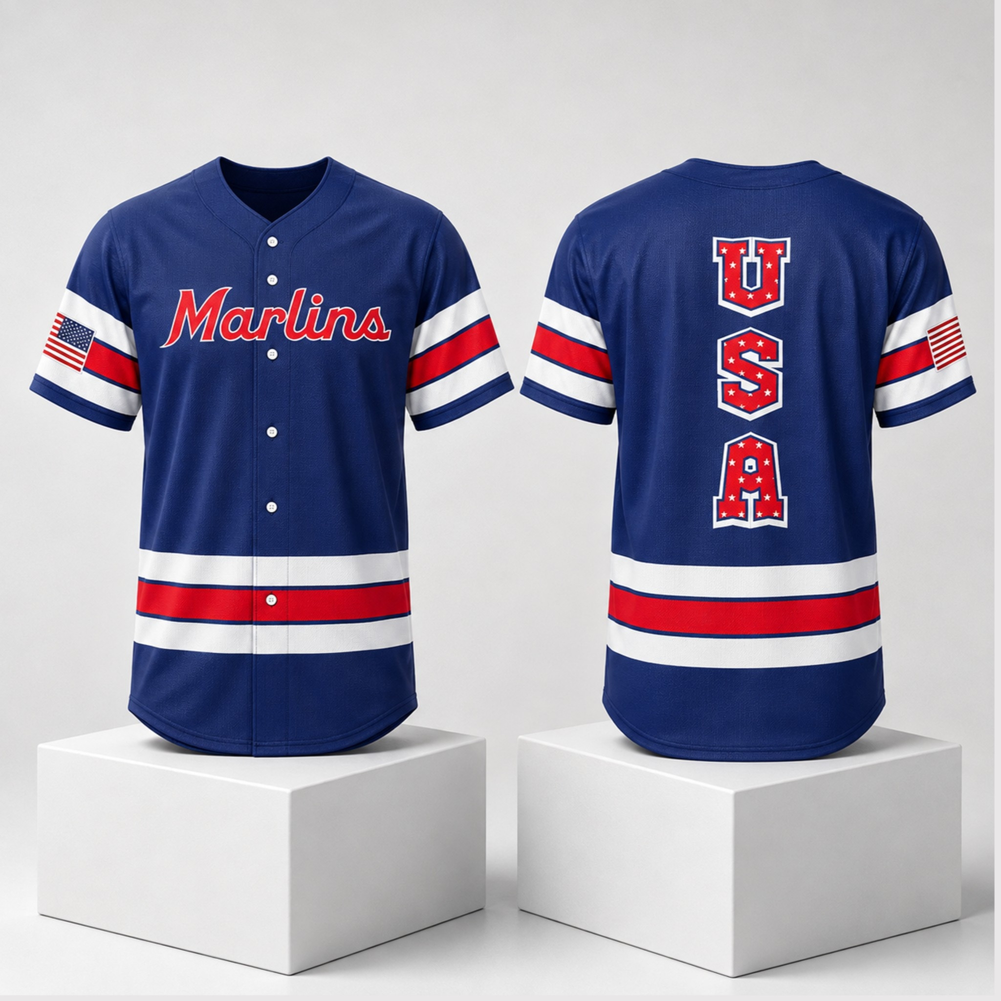 Marlins USA 250th Jersey 2026 Marlins Merch Patriotic Gifts For Dad - Kdjoy Marlins USA 250th Jersey 2026 Marlins Merch Patriotic Gifts For Dad - Kdjoy