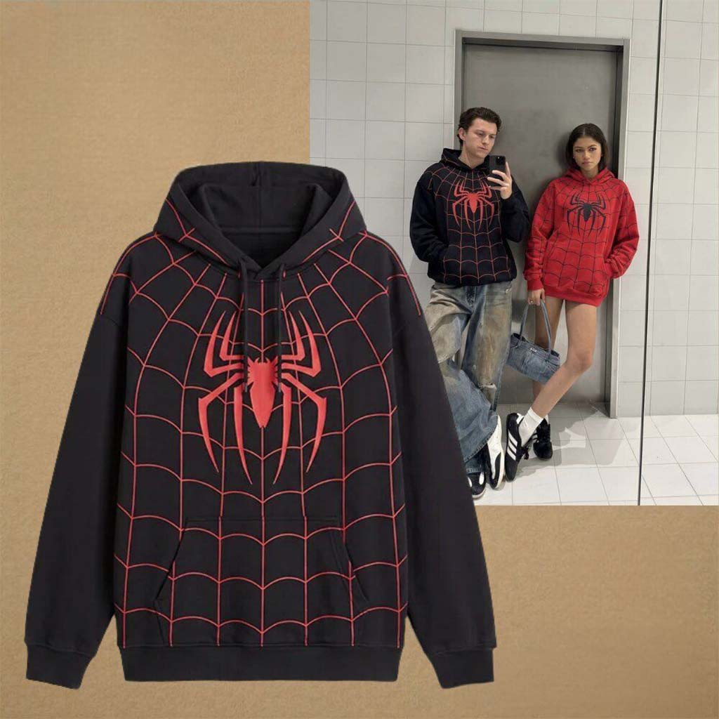 Marvel Spider Man Black and Red Web Graphic Hoodie Spider Man Merch Gifts For Son - Kdjoy Marvel Spider Man Black and Red Web Graphic Hoodie Spider Man Merch Gifts For Son - Kdjoy