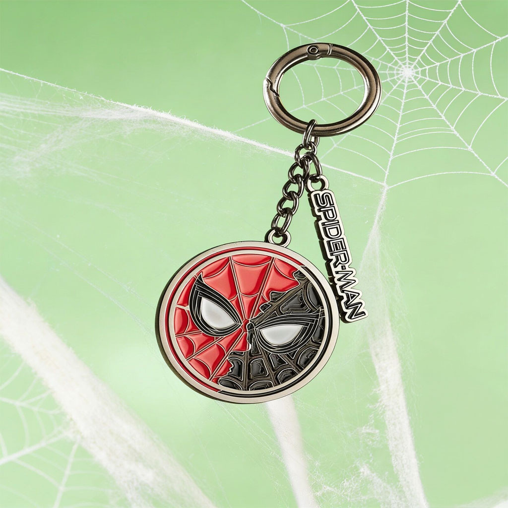 Marvel Spider Man Half Split Mask Keychain Spider Man Merch Gifts Ideas For Husband - Kdjoy