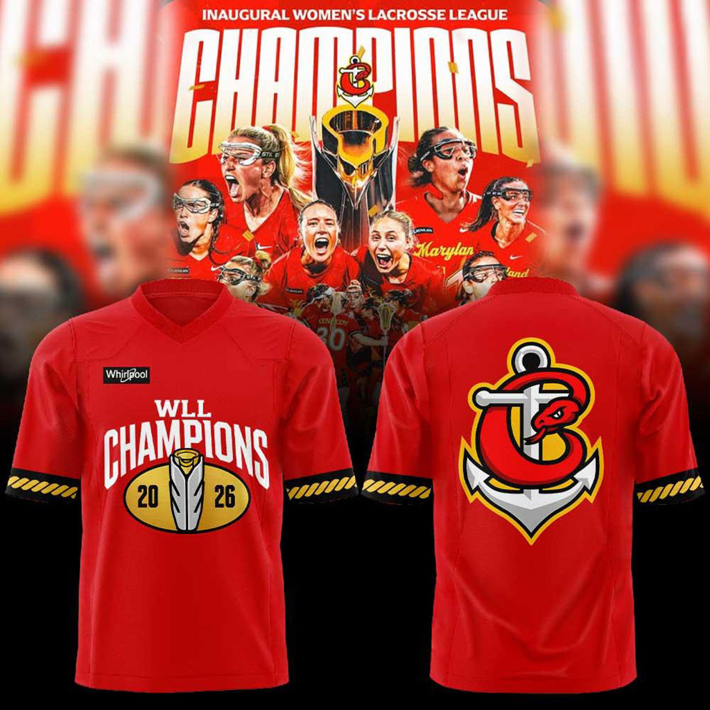 Maryland Charm 2026 WLL Inaugural Champions Football Jersey Women's Lacrosse League Merch - Kdjoy