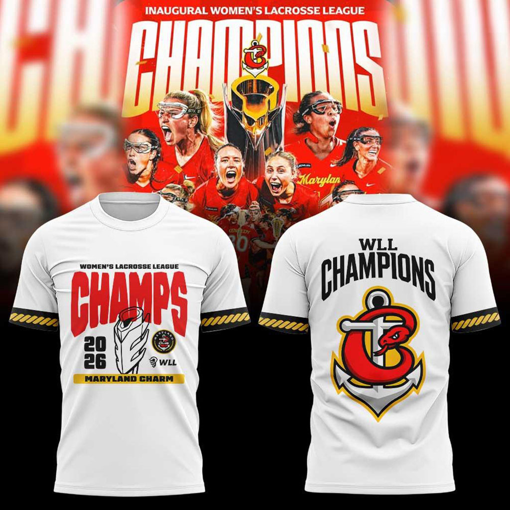 Maryland Charm 2026 WLL Inaugural Champions Graphic T-Shirt Women's Lacrosse League Merch - Kdjoy