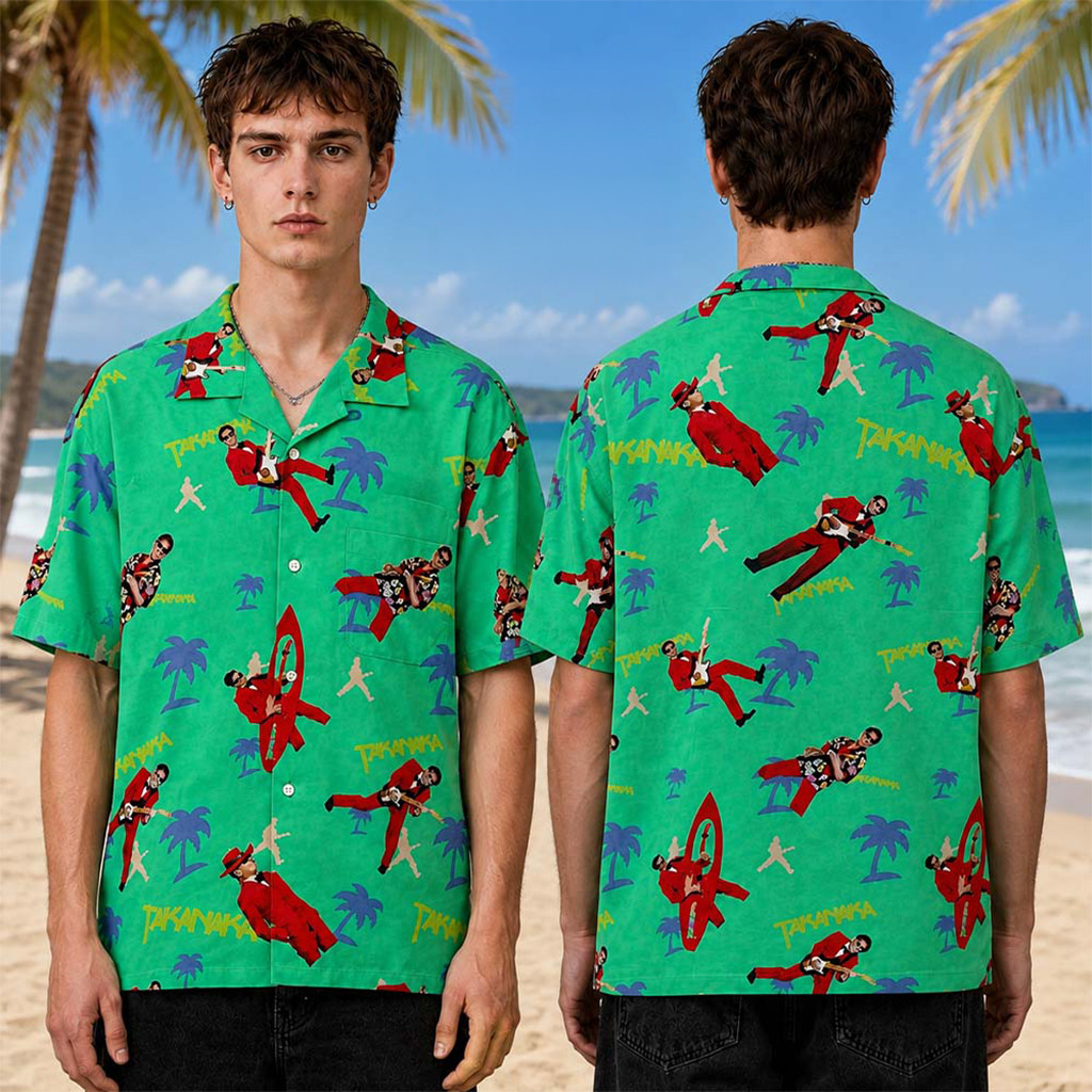Masayoshi Takanaka Merch Super Takanaka World Live 2026 Tour Green Aloha Hawaiian Shirt Masayoshi Takanaka Merch Super Takanaka World Live 2026 Tour Green Aloha Hawaiian Shirt