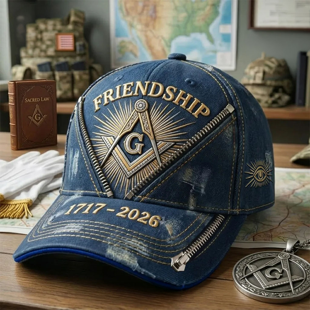 Masonic Friendship 1717 2026 Distressed Hat Freemason Merch Gift Ideas For Dad - Kdjoy