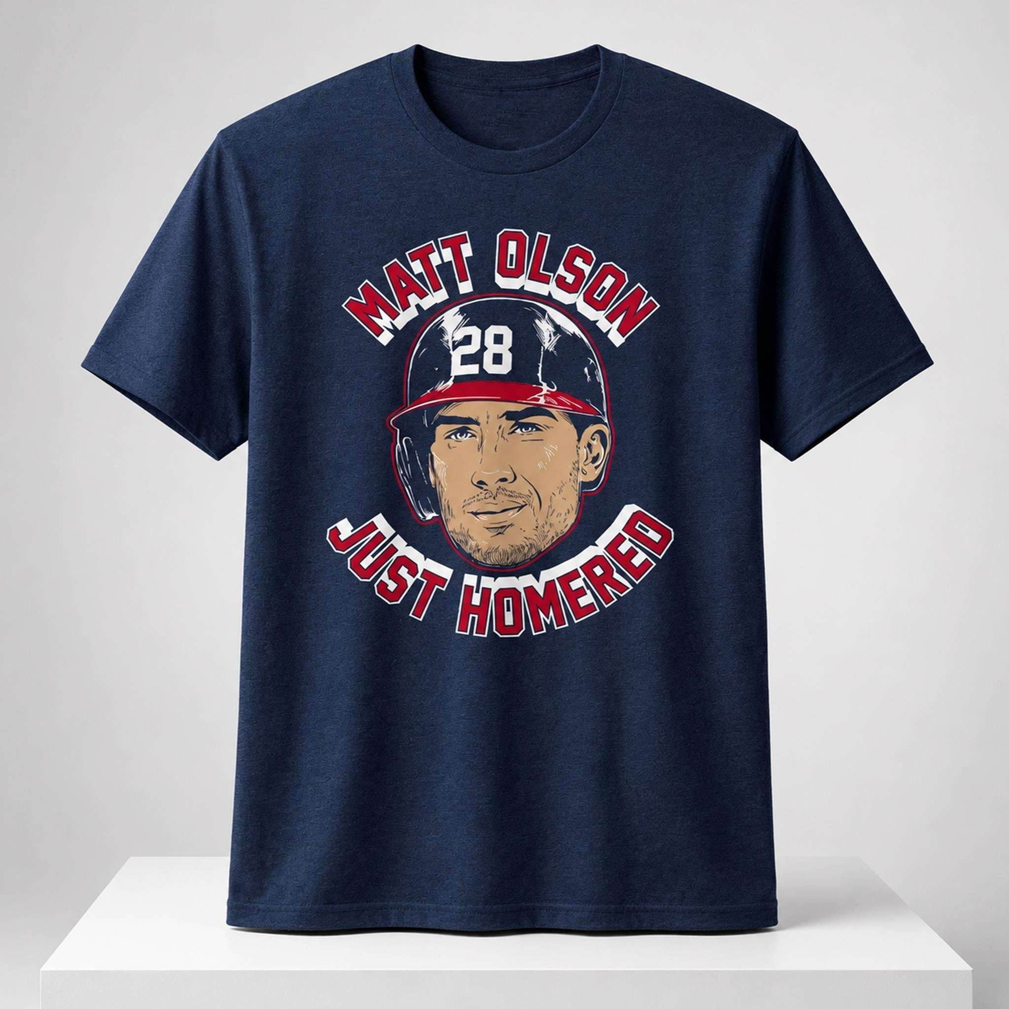 Matt Olson Face Just Homered 2026 Shirt Matt Olson Merch Gifts For Fans - Kdjoy