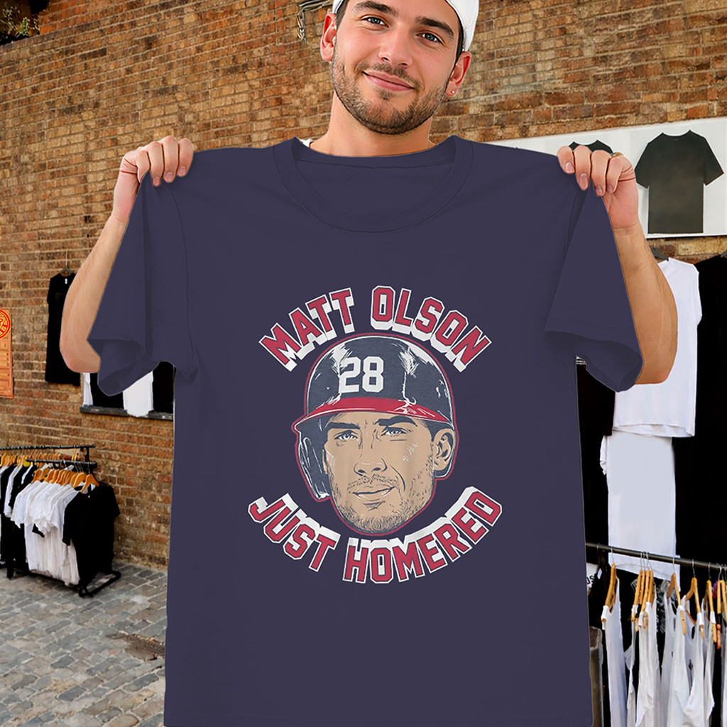 Matt Olson Just Homered Shirt Atlanta Braves Home Run Face Tee Braves Merch Fans Gifts - Kdjoy