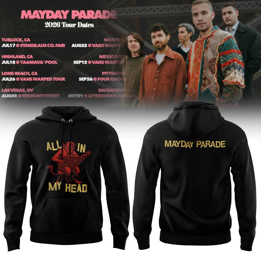 Mayday Parade 2026 Tour Dates Hoodie All In My Head Hoodie Mayday Parade Merch Gift For Fans - Kdjoy Mayday Parade 2026 Tour Dates Hoodie All In My Head Hoodie Mayday Parade Merch Gift For Fans - Kdjoy
