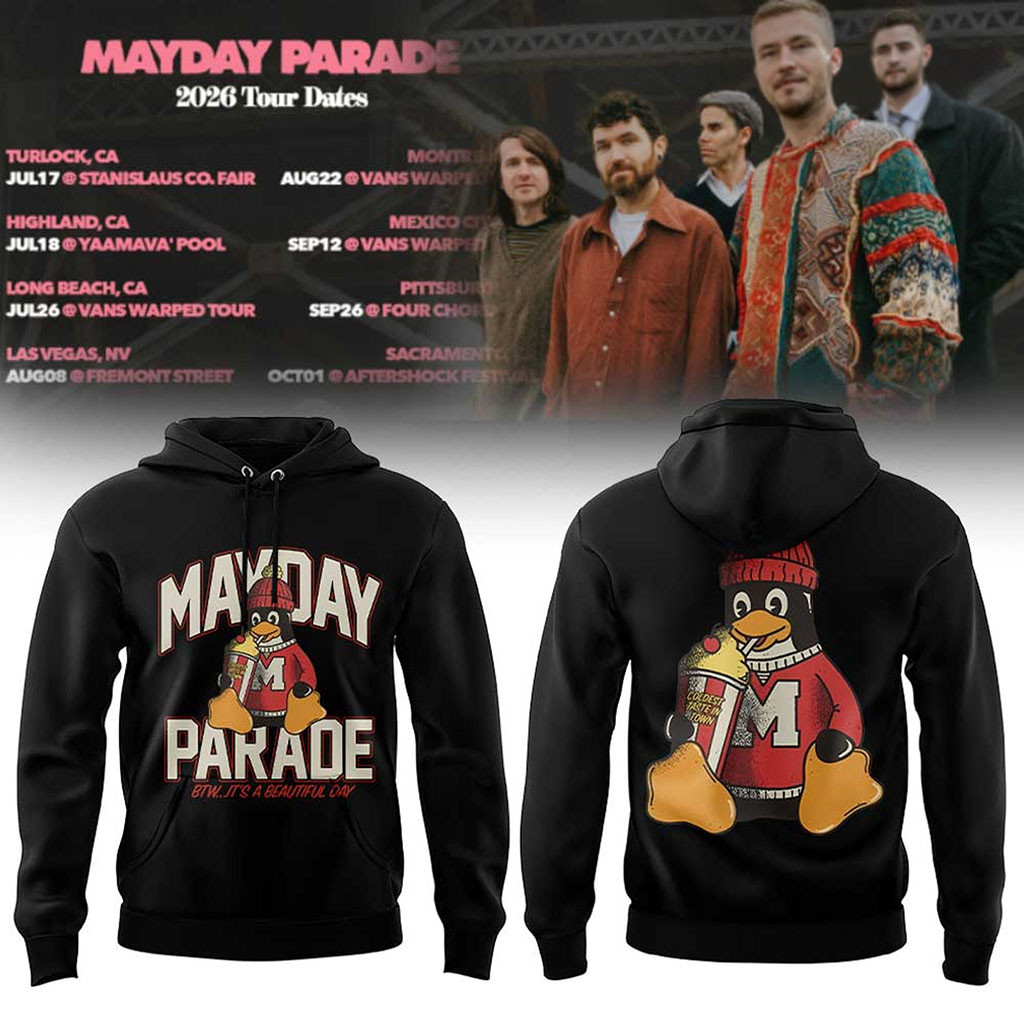 Mayday Parade 2026 Tour Dates Hoodie BTW It's A Beautiful Day Hoodie Mayday Parade Merch Gifts - Kdjoy