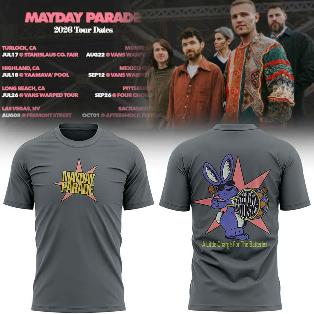 Mayday Parade 2026 Tour T-Shirt A Little Charge For The Batteries Shirt Mayday Parade Merch - Kdjoy