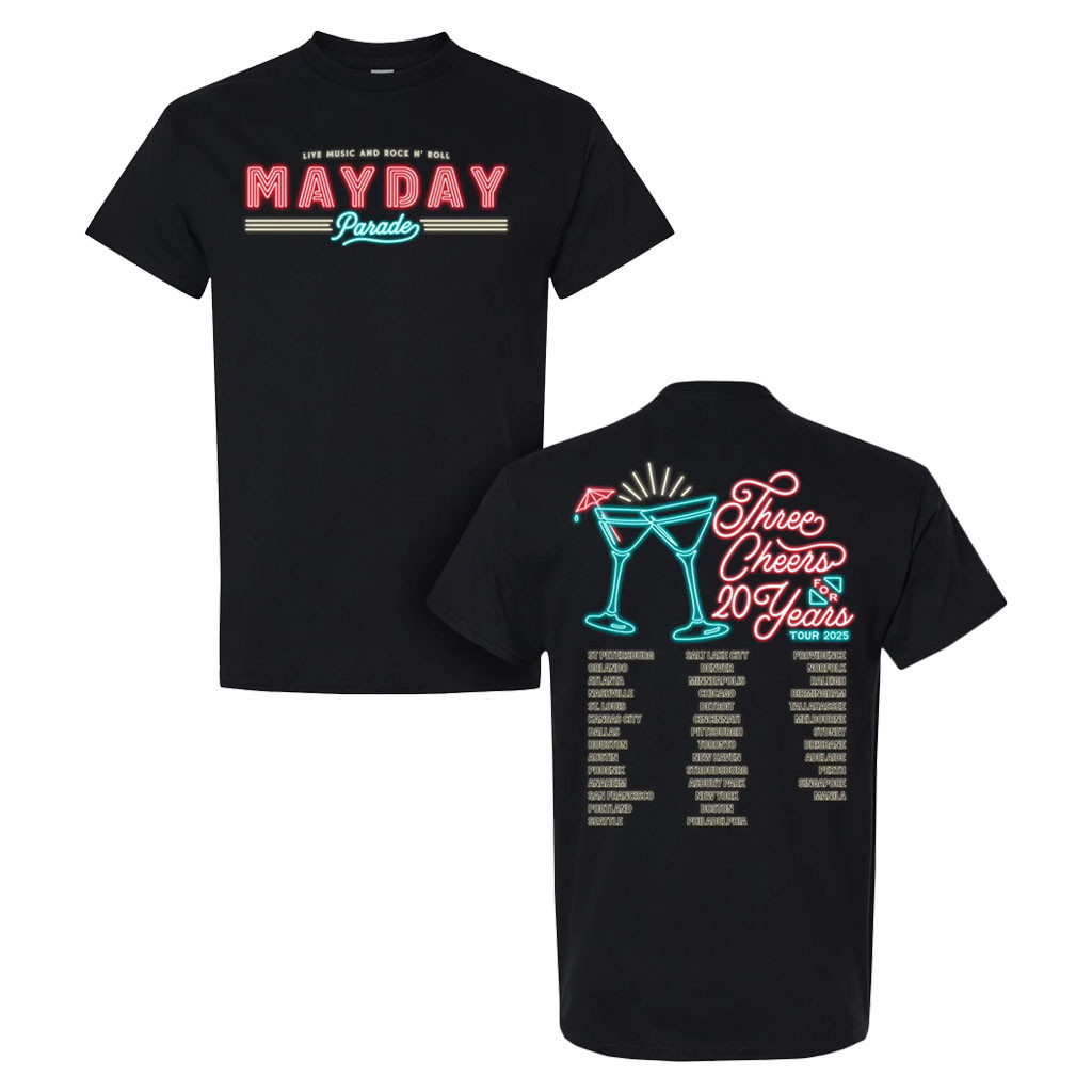 Mayday Parade Merch 2026 20 Years Tour Black T-Shirt Presents For Rock Lovers - Kdjoy
