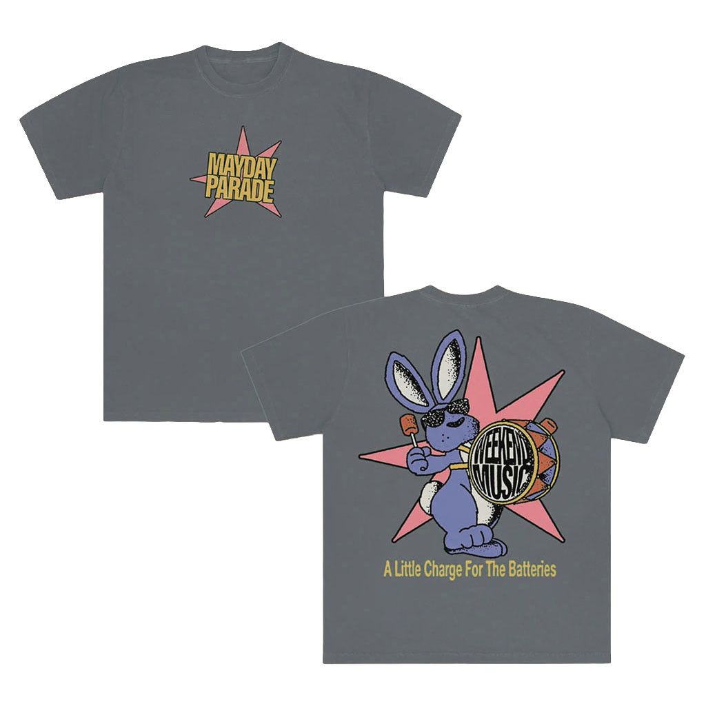 Mayday Parade Merch 2026 Bunny T-Shirt A Little Charge For The Batteries Shirt Band Fan Gifts - Kdjoy