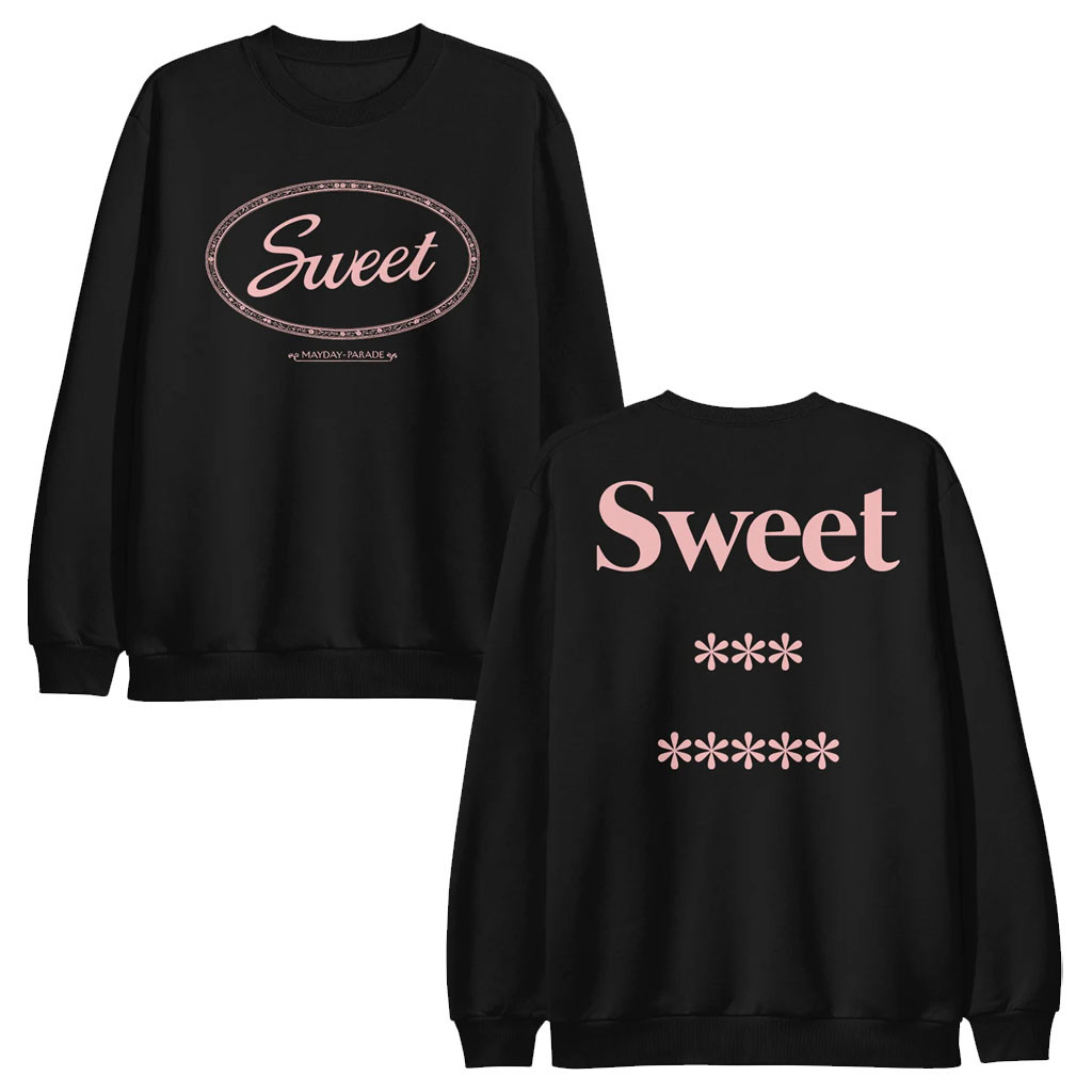 Mayday Parade Merch 2026 Sweet Black Crewneck Sweatshirt Gift For Rock Band Fans - Kdjoy Mayday Parade Merch 2026 Sweet Black Crewneck Sweatshirt Gift For Rock Band Fans - Kdjoy