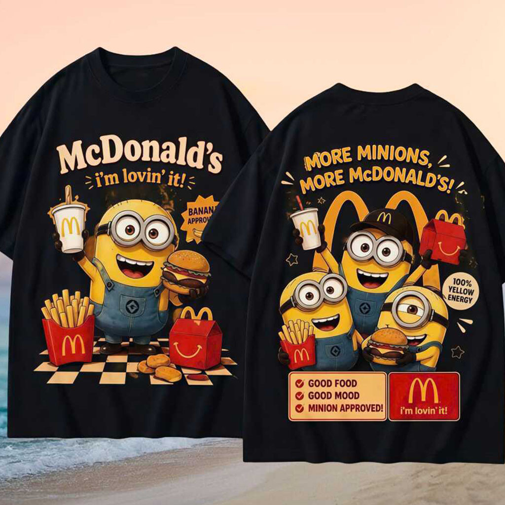 McDonald's Minions Yellow Energy Funny Foodie Shirt Minions Merch Gifts For Besties - Kdjoy