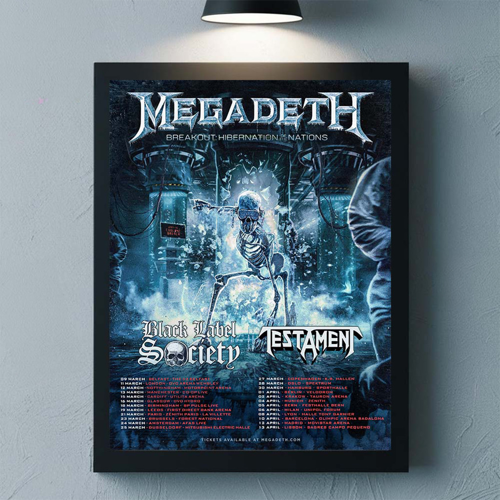 Megadeth Breakout Hibernation Of The Nations 2027 Spring Tour Poster Megadeth Merch Gift Ideas - Kdjoy