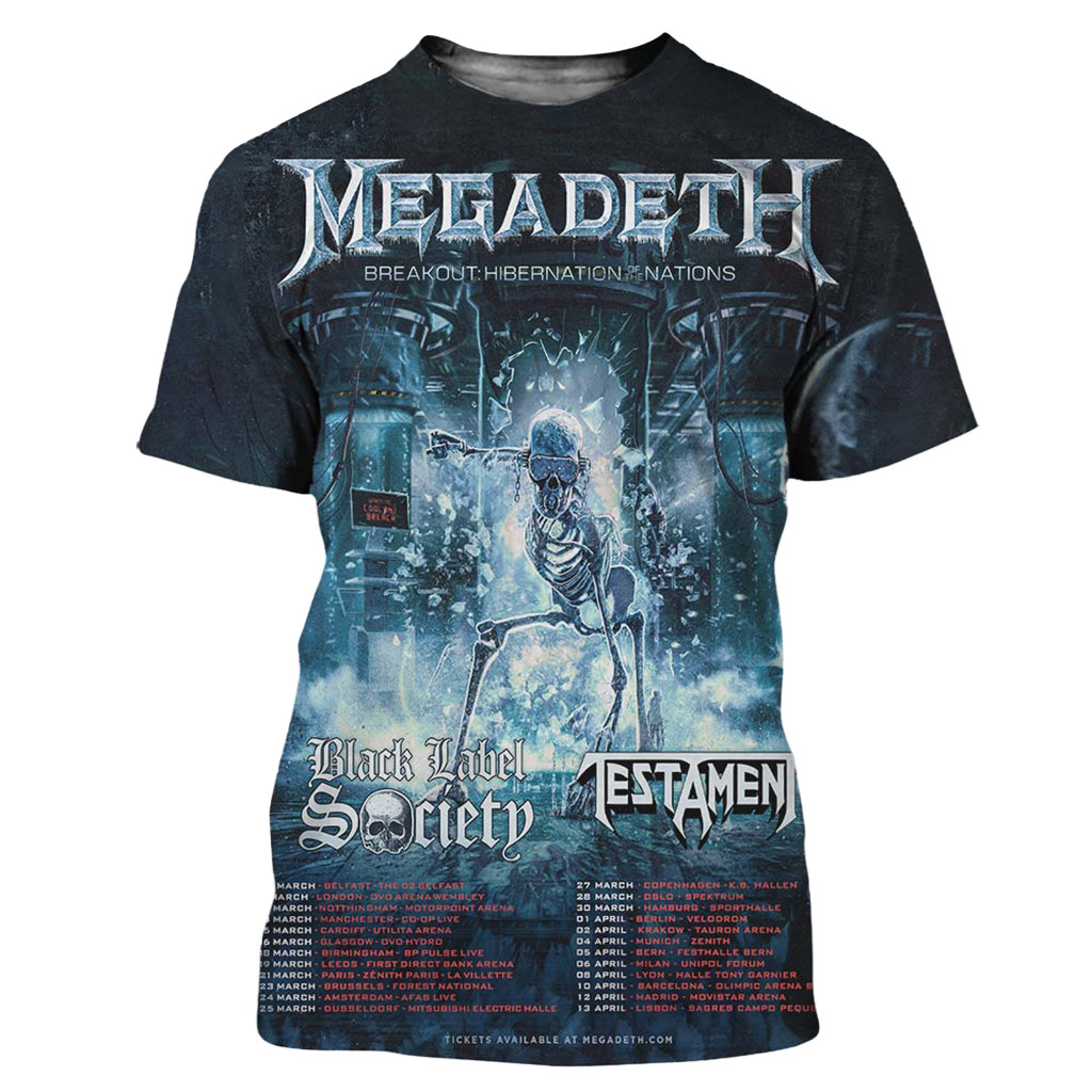 Megadeth Breakout Hibernation Of The Nations 2027 Spring Tour T-Shirt Megadeth Merch Gift - Kdjoy