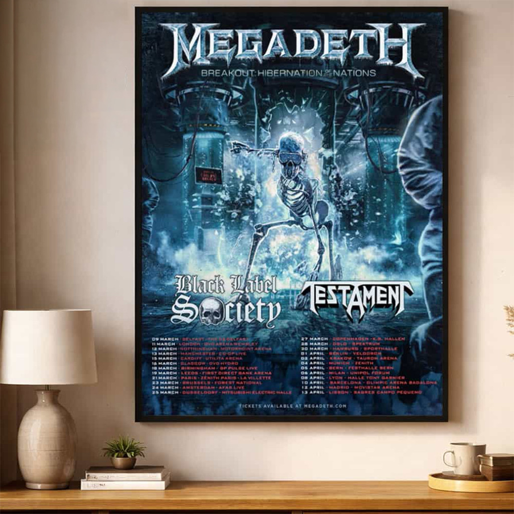 Megadeth Breakout Hibernation Of The Nations Tour 2027 Spring Schedule Tour Dates Poster Gifts - Kdjoy
