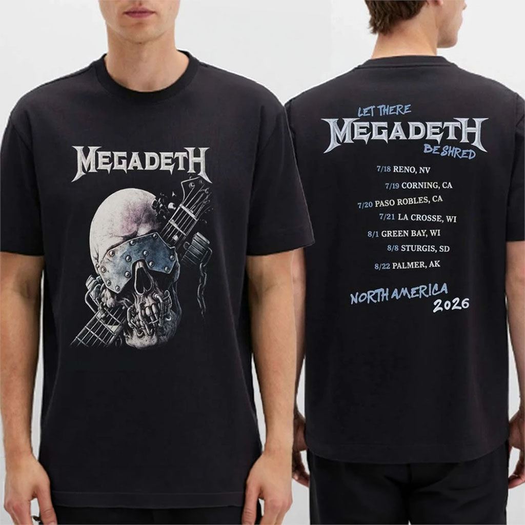 Megadeth Paso Robles CA North America Let There Be Shred July 20th 2026 T-Shirt Megadeth Merch - Kdjoy