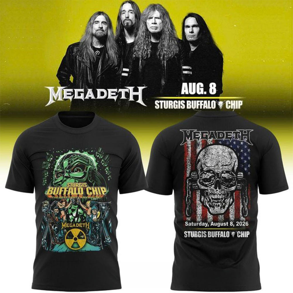 Megadeth Tour August 8 2026 Sturgis Buffalo Chip Special Shirt Megadeth Merch Music Lover Gifts - Kdjoy Megadeth Tour August 8 2026 Sturgis Buffalo Chip Special Shirt Megadeth Merch Music Lover Gifts - Kdjoy