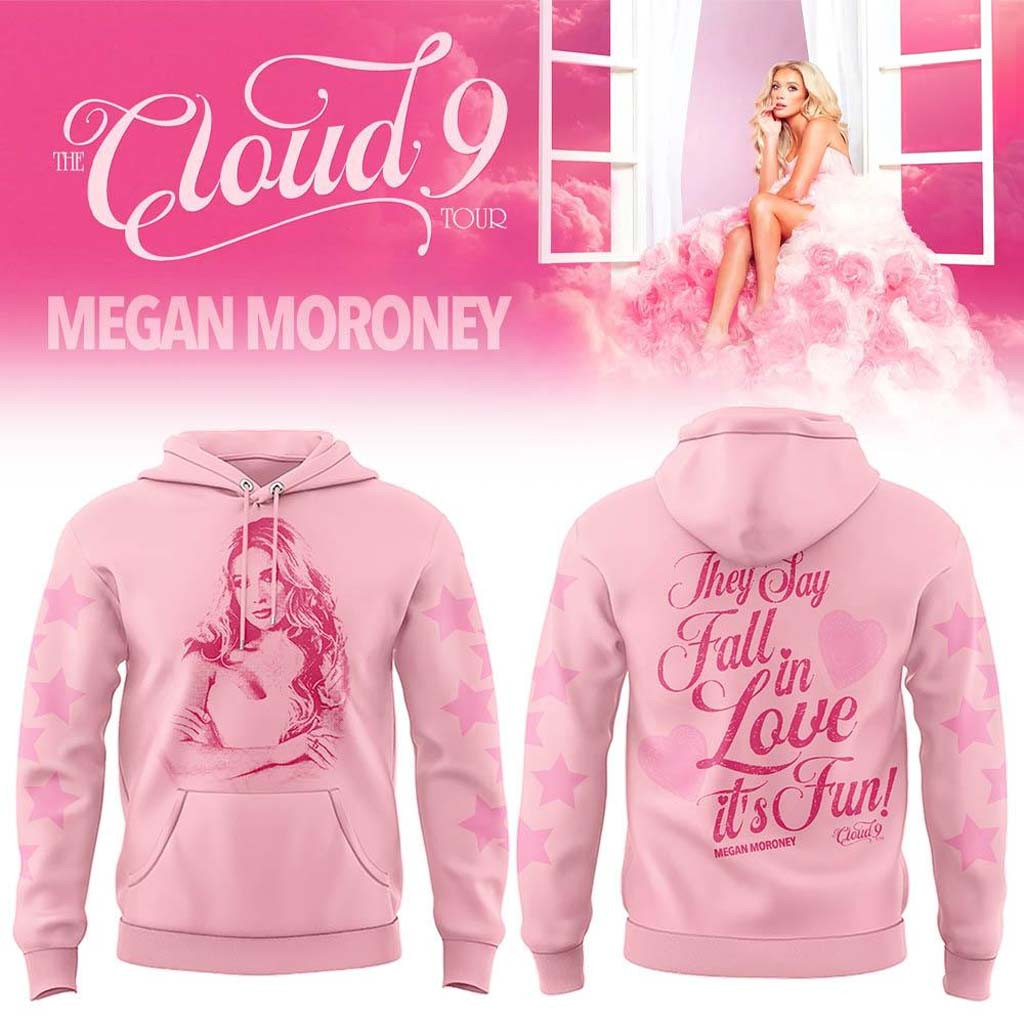 Megan Moroney Merch The Cloud 9 Tour 2026 Pink Hoodie They Say Fall In Love It's Fun Hoodie Megan Moroney Merch The Cloud 9 Tour 2026 Pink Hoodie They Say Fall In Love It's Fun Hoodie