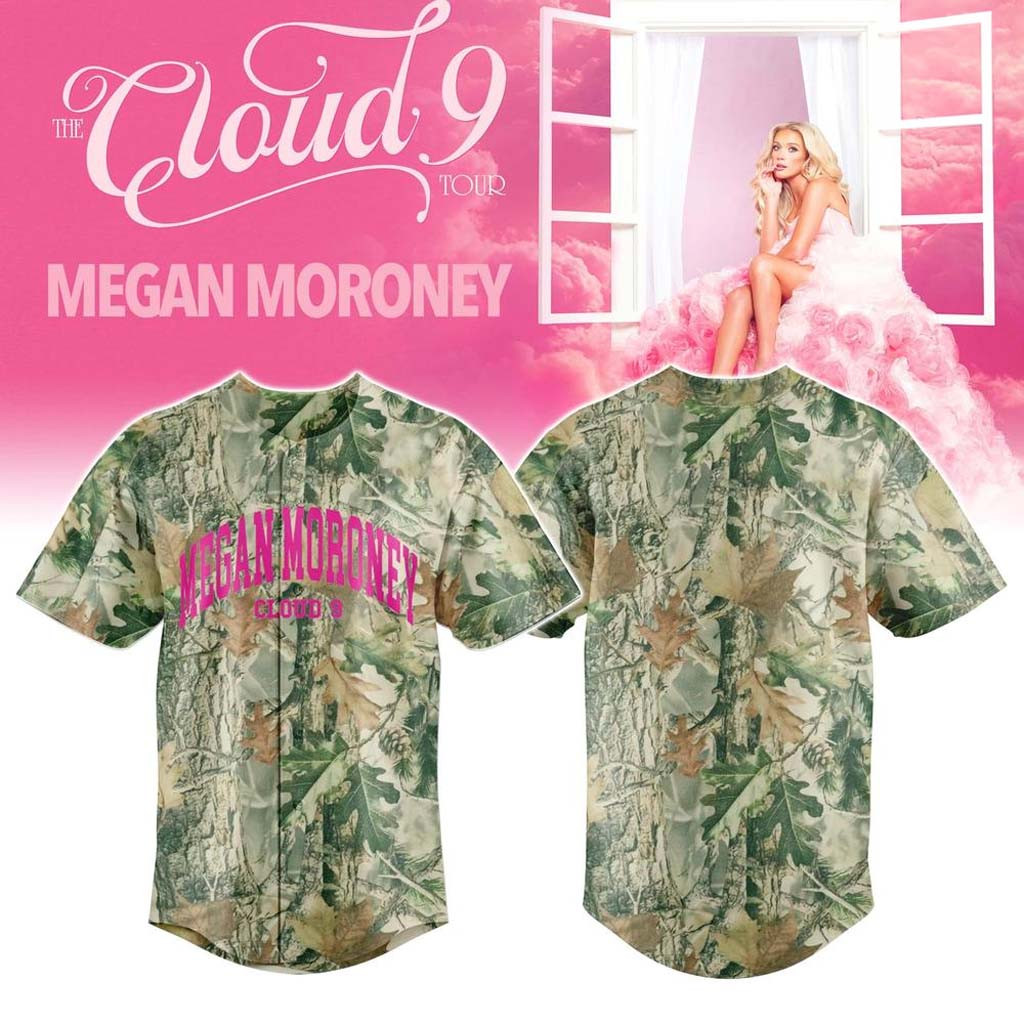 Megan Moroney The Cloud 9 Tour 2026 Camo Baseball Jersey Megan Moroney Merch Fans Gifts