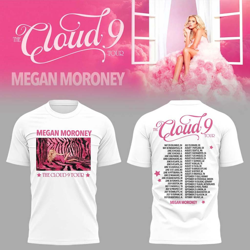 Megan Moroney The Cloud 9 Tour 2026 Pink Graphic T-Shirt Megan Moroney Merch Gifts For Fan