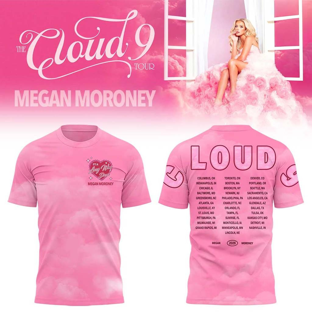 Megan Moroney The Cloud 9 Tour 2026 Pink Graphic T-Shirt Megan Moroney Merch Her Gifts