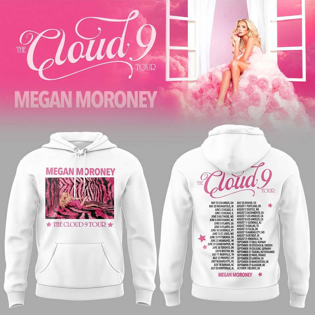 Megan Moroney The Cloud 9 Tour 2026 White Hoodie Megan Moroney Merch Friends Gifts