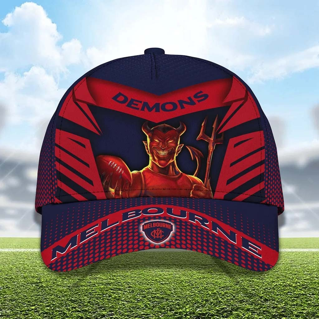 Melbourne Demons Navy Red Mascot Hat Melbourne Football Club Merch Gift For Brothers - Kdjoy