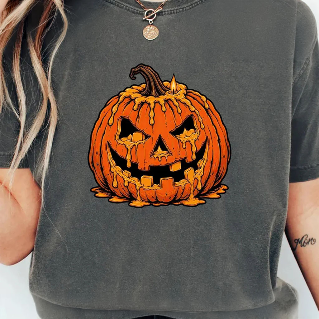 Melting Jack O Lantern T-Shirt Spooky Pumpkin Shirt Halloween Gifts For BFF - Kdjoy