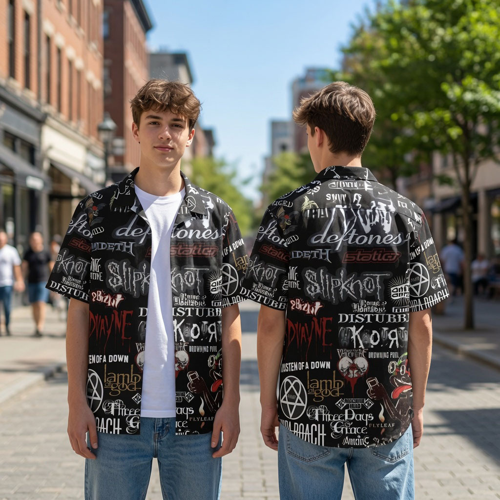 Metal Band Logos Alternative Metal Grunge Summer Hawaiian Shirt Best Gift For Music Lover - Kdjoy