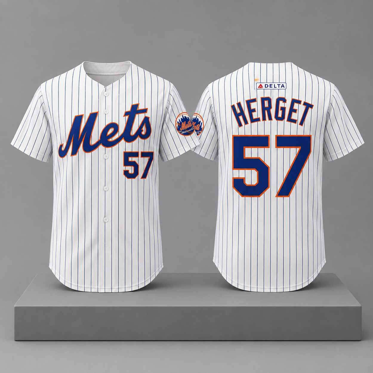 Mets Kevin Herget #57 Jersey 2026 New York Mets Merch Gifts For Baseball Lovers - Kdjoy