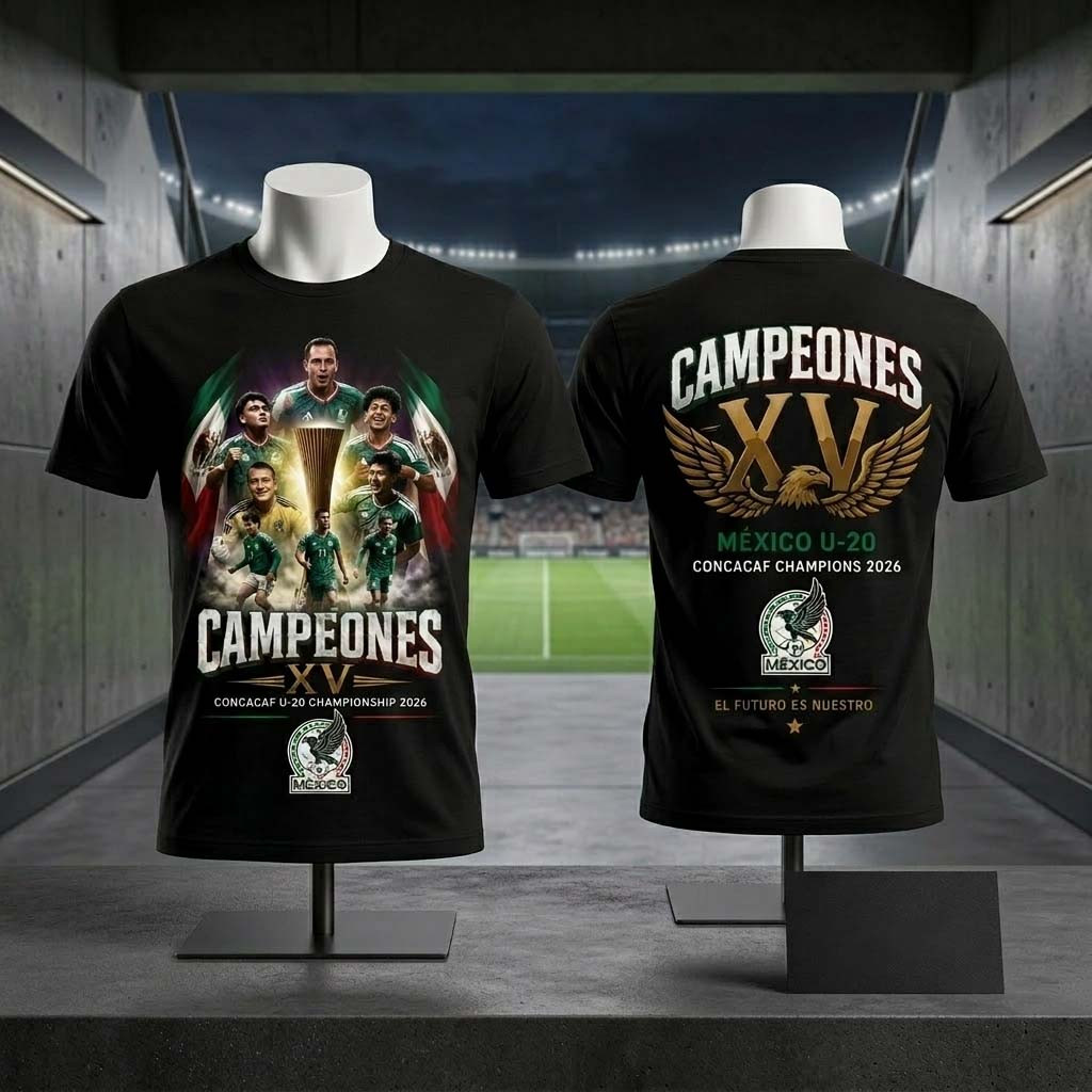Mexico El Tri Campeones XV CONCACAF U-20 T-Shirt Mexico Football Merch Fans Gifts - Kdjoy Mexico El Tri Campeones XV CONCACAF U-20 T-Shirt Mexico Football Merch Fans Gifts - Kdjoy