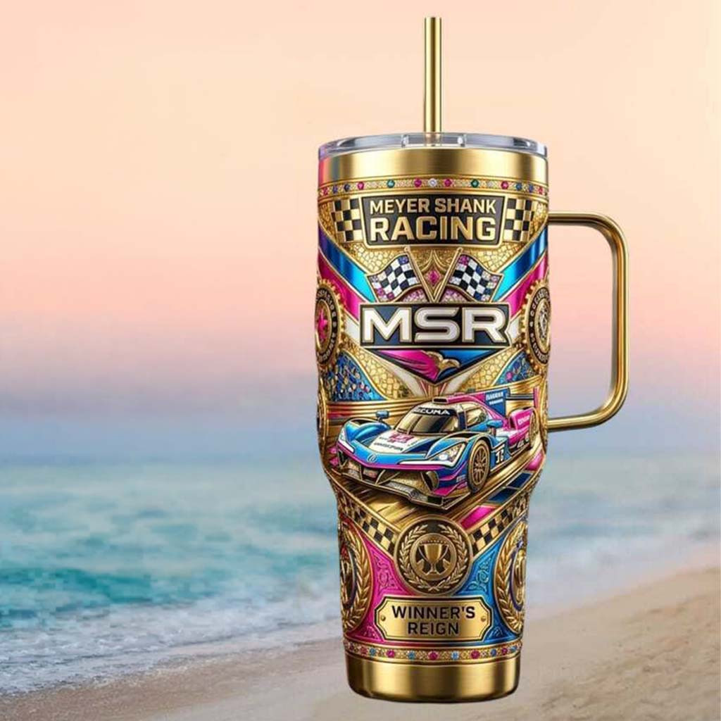 Meyer Shank Racing MSR Winner Gold Motorsport Tumbler Meyer Shank Racing Merch Fans Gifts - Kdjoy