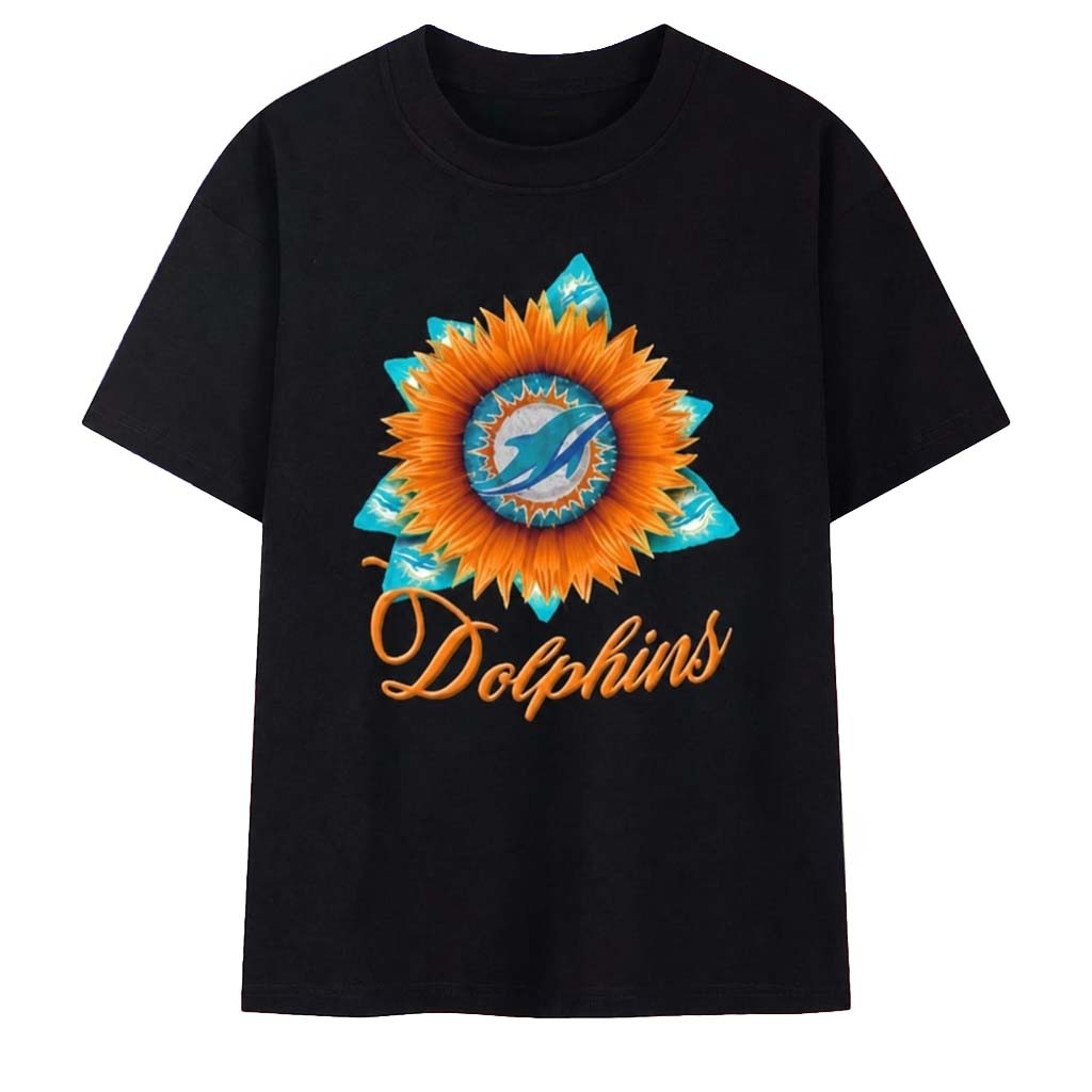 Miami Dolphins Football X Sunflower Graphic T-Shirt Game Day Shirt Miami Dolphins Merch 2026 - Kdjoy