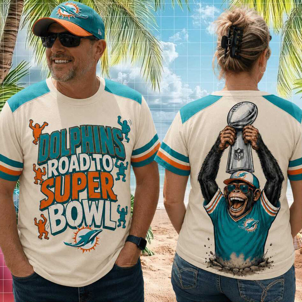 Miami Dolphins Mascot Road To Super Bowl Shirt Miami Dolphins Merch Football Fan Apparel - Kdjoy