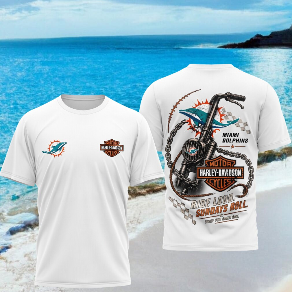 Miami Dolphins Motorcycle Ride Loud Sundays Roll Shirt Miami Dolphins Merch Gift For Fans - Kdjoy