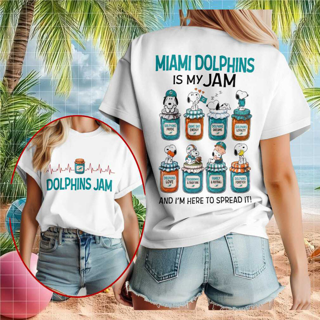 Miami Dolphins Snoopy Is My Jam Football Shirt Miami Dolphins Merch Gift For Game Day - Kdjoy