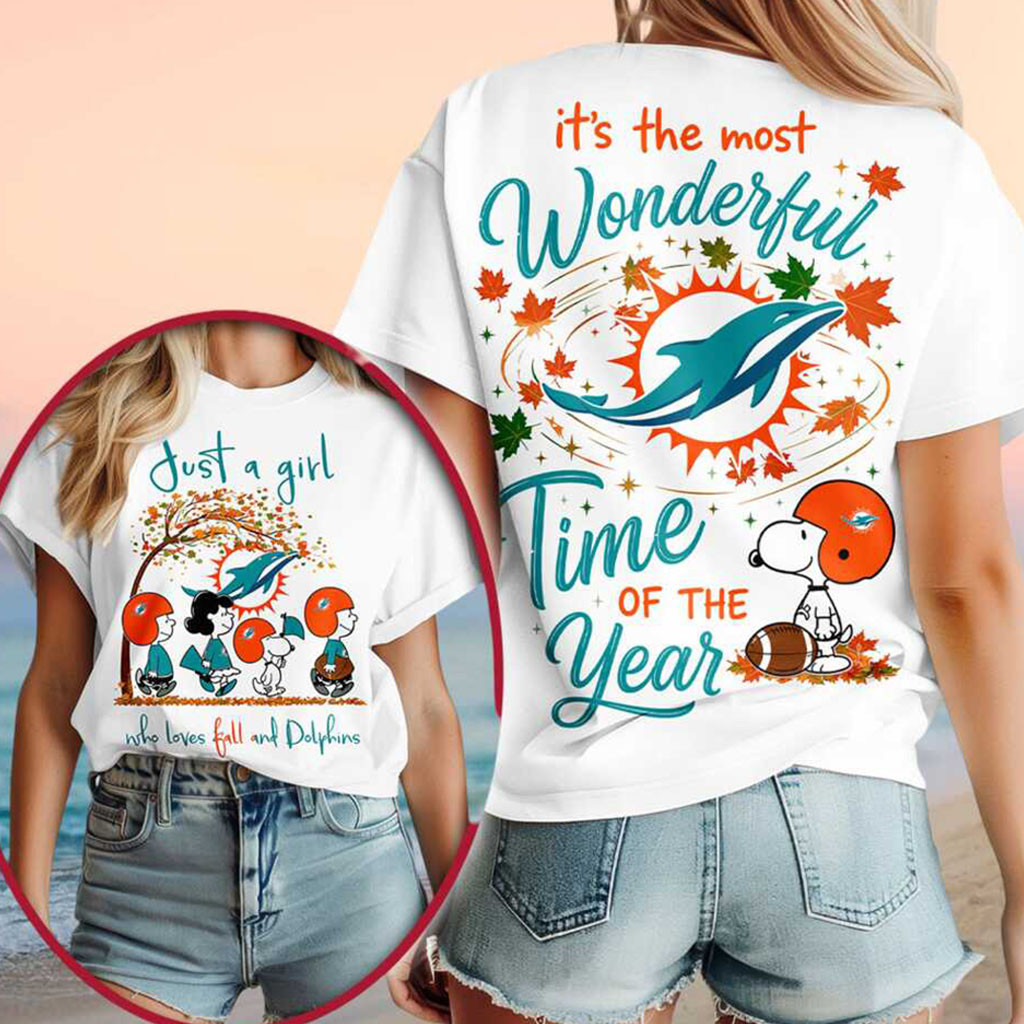 Miami Dolphins Snoopy Peanuts Fall Football Leaves Shirt Miami Dolphins Merch Fan Gift Ideas - Kdjoy Miami Dolphins Snoopy Peanuts Fall Football Leaves Shirt Miami Dolphins Merch Fan Gift Ideas - Kdjoy