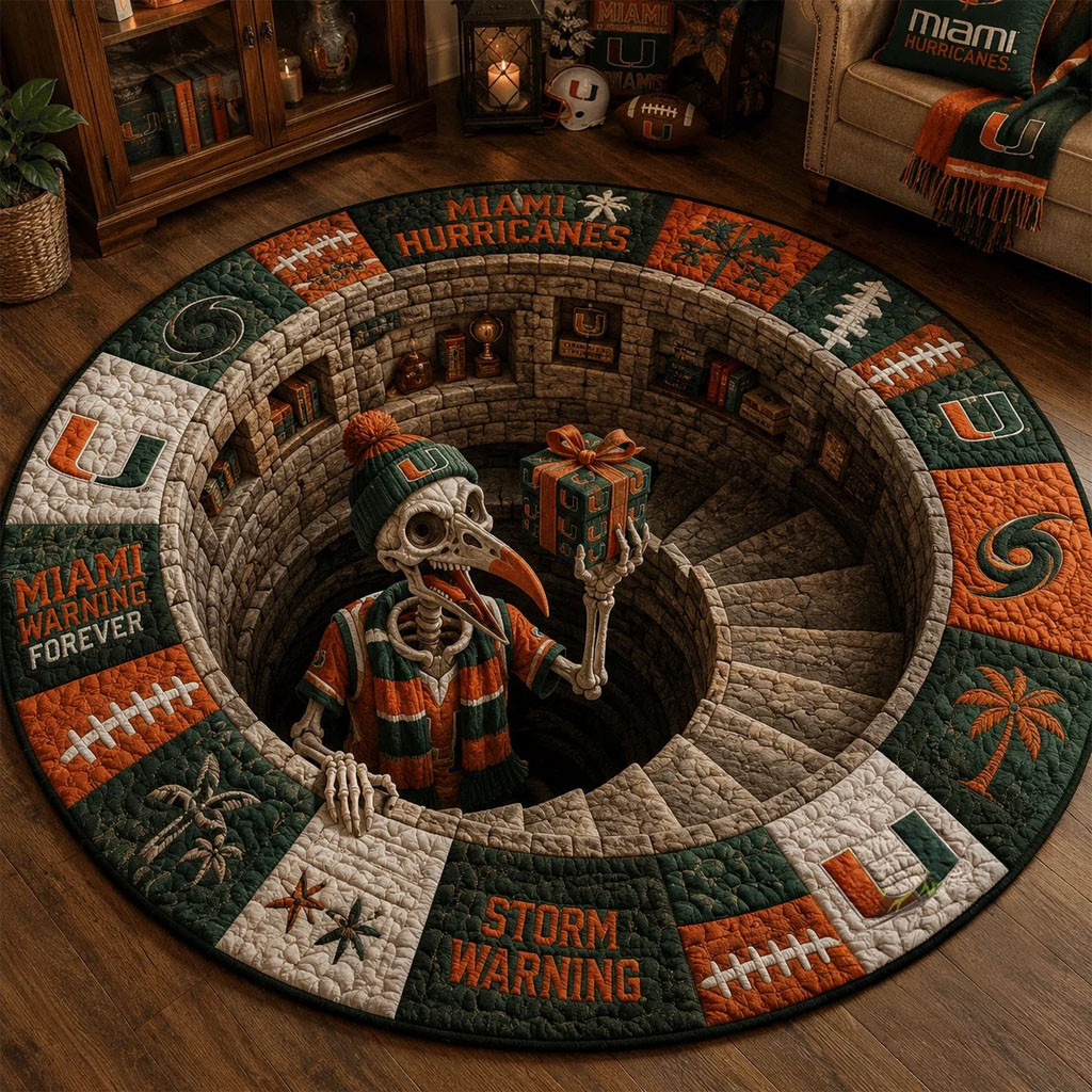 Miami Hurricanes Halloween 2026 Skeleton Round Rug Miami Hurricanes Merch Spooky Home Decor - Kdjoy Miami Hurricanes Halloween 2026 Skeleton Round Rug Miami Hurricanes Merch Spooky Home Decor - Kdjoy