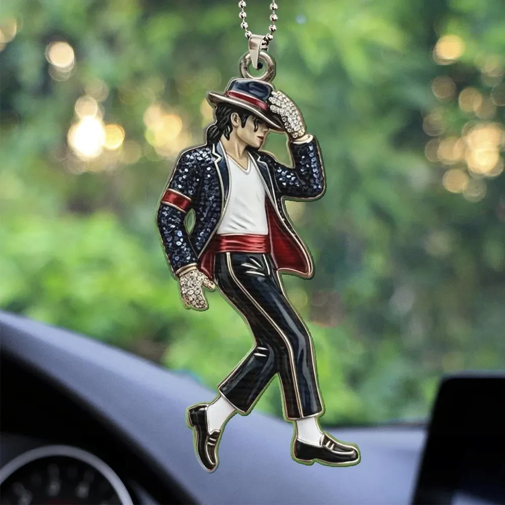 Michael Jackson Moonwalk Acrylic Car Ornament MJ Merch Car Hanging Decor Gift For Fans - Kdjoy