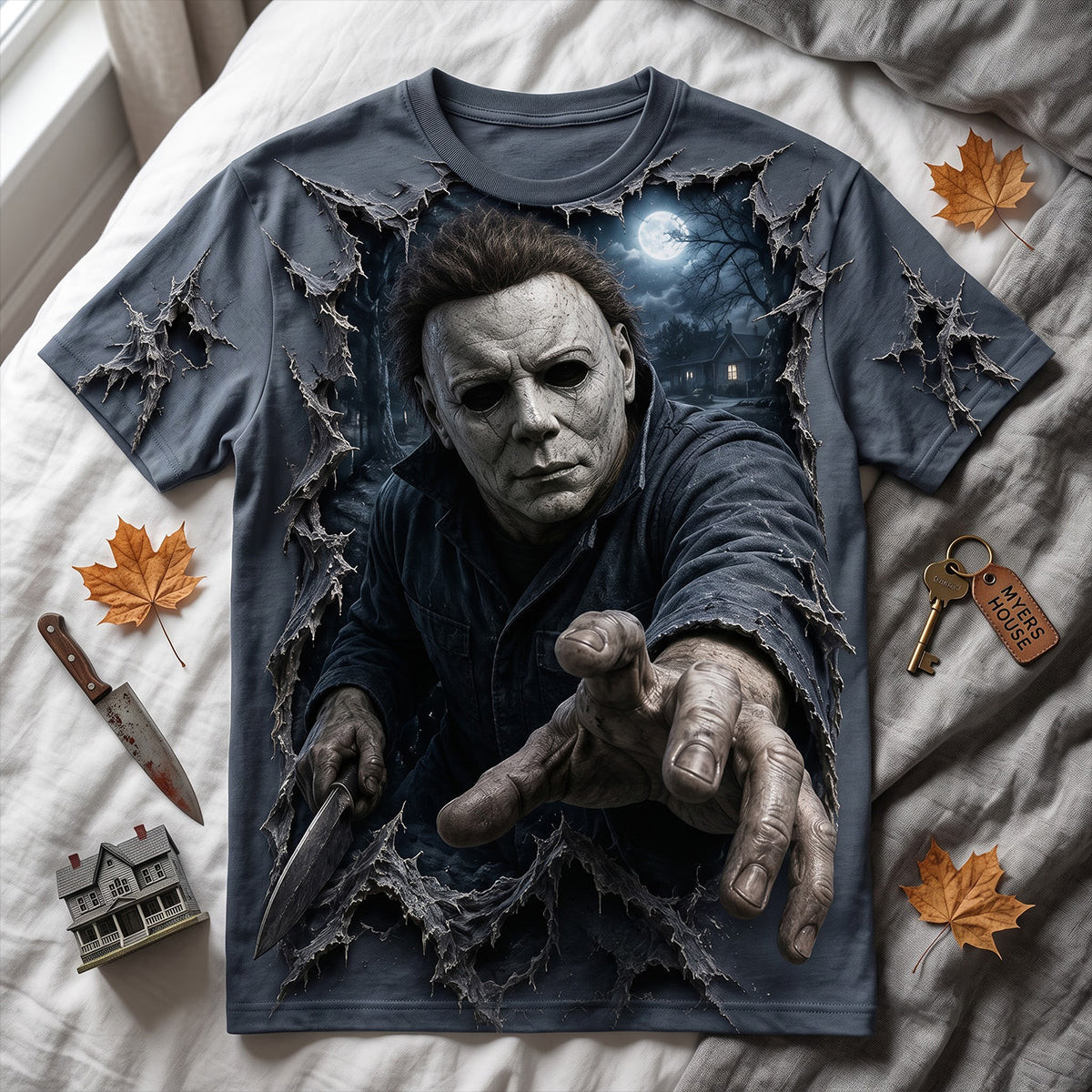 Michael Myers Eerie Halloween Shirt Halloween Movie Merch Best Gifts For Horror Lovers - Kdjoy