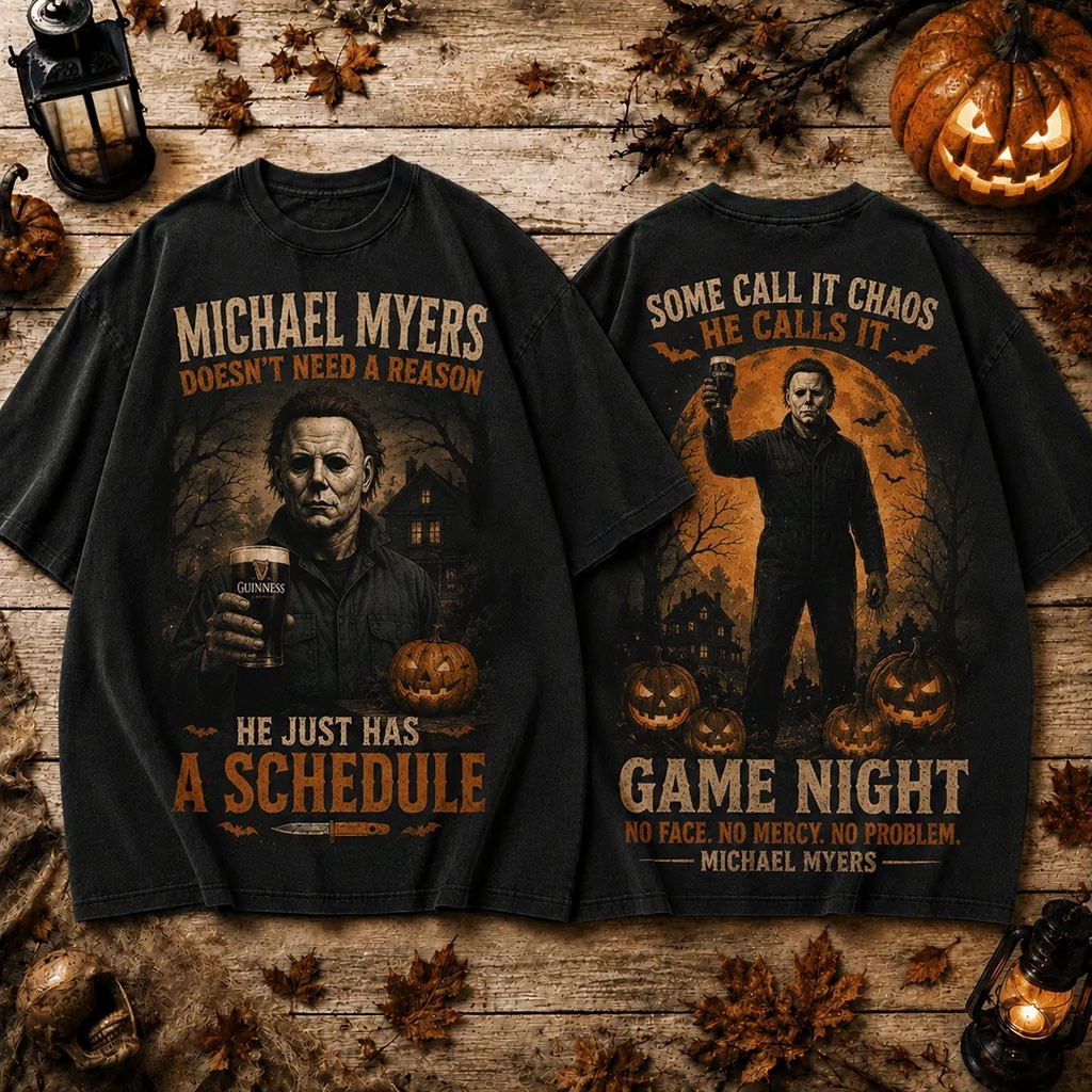 Michael Myers Guinness Game Night 2026 Halloween T-Shirt Michael Myers Merch Horror Fan Gifts