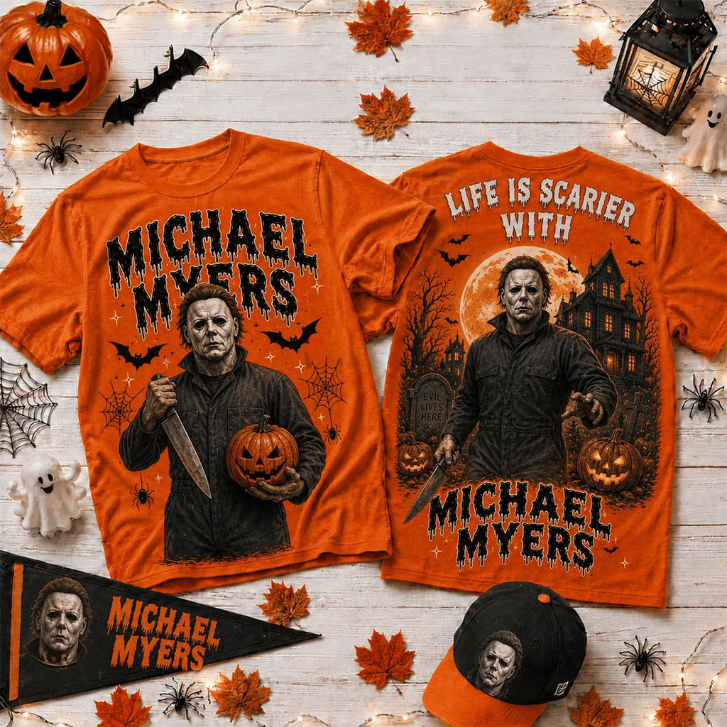 Michael Myers Halloween Orange T-Shirt 2026 Michael Myers Merch Best Gift For Halloween - Kdjoy Michael Myers Halloween Orange T-Shirt 2026 Michael Myers Merch Best Gift For Halloween - Kdjoy